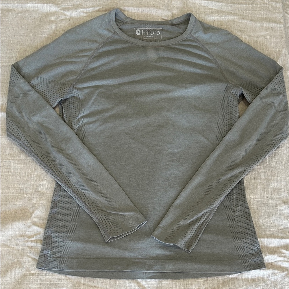 Figs Salta Seamless Underscrub Women’s M Sage Green Long Sleeve Nurse Work - Picture 10 of 10